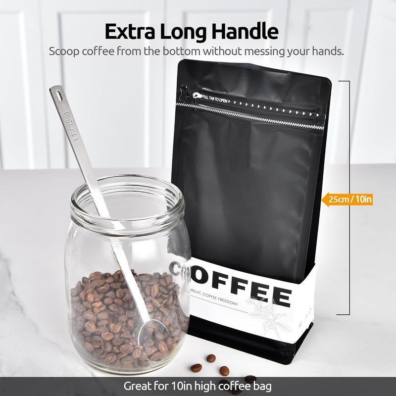 UTaste Coffee Scoop 1 Tablespoon: 18/8 Stainless Steel Measuring Scooper for Ground Coffee, Bean, Powder, Espresso, 8.5in Extra Long Handle Metal Meaure Spoon for Canister, Jar (1Tbsp/15ml, Silver) - Image 5